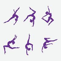 Pole dance or ballet silhouette vector