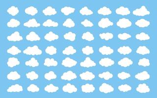Cloud. cloudy set isolated on blue background. vector