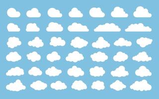 Cloud. Abstract white cloudy set isolated on blue vector