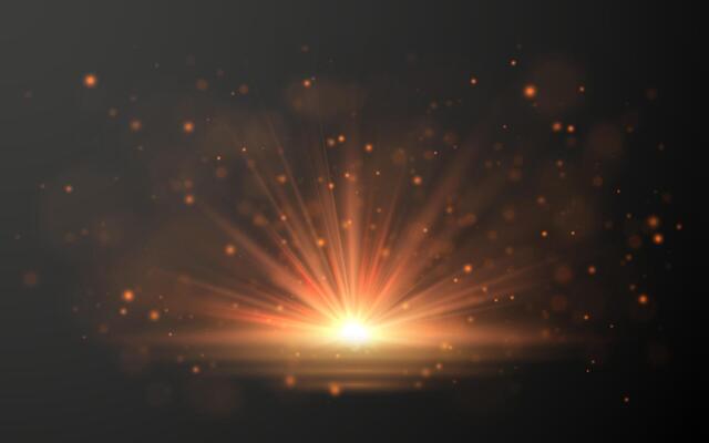 Bright effect with rays and glare. Light light blur effect. illustration