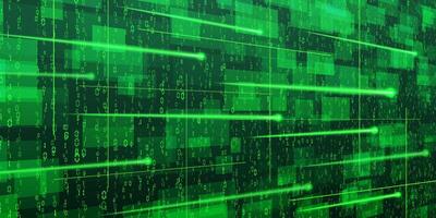 Digital data technology concept. Green futuristic cyberspace. illustration vector