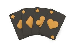 Realistic 3d playing cards. Casino game concept. Set of aces of different suits vector