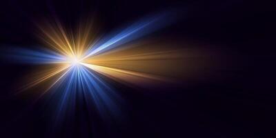 Bright flash effect with rays and glare. Light light blur vector