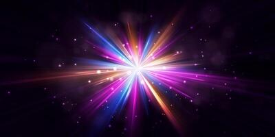 Bright flash effect with rays glare Light light blur effect. illustration vector