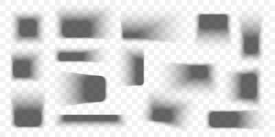 Realistic Transparent Shadow Set for Branding, Web, and Mockup Designs, Soft Blurred Rectangle Shapes on Isolated Background for Easy Overlay Use. Illustration vector