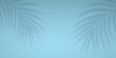 Tropical Palm Leaf Shadow on Soft Blue Background, Minimal Summer Beach Vibe, Relaxed Vacation Concept for Web, Social Media, and Print Design Projects. Illustration vector