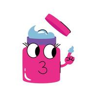 Cream jar Sticker. Eps 10 file vector