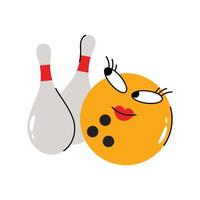 Bowling Concept Sticker. Eps 10 file vector