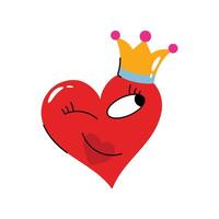 King heart Sticker. eps 10 file vector