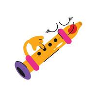 Clarinet Sticker. Eps 10 file vector