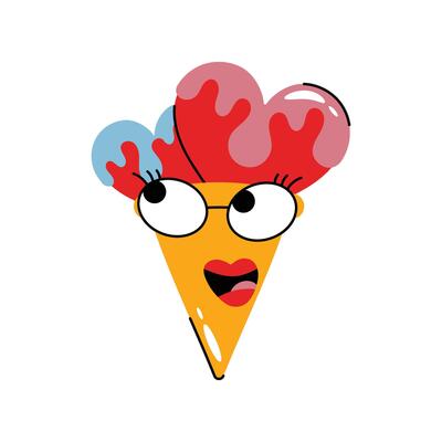 yummy Ice cream cone Sticker. eps 10 file