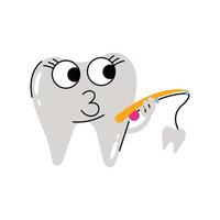 Picking tooth Sticker. Eps 10 file vector