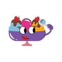 Ice cream bowl Concept Sticker. Eps 10 file vector