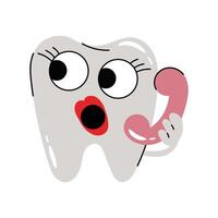 Calling tooth Sticker. Eps 10 file vector