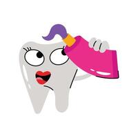 Tooth paste Sticker. Eps 10 file vector