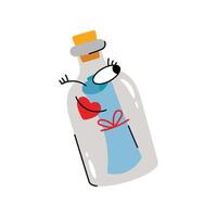 Message in a bottle Sticker. eps 10 file vector