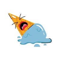 wasted Ice cream cone Concept Sticker. Eps 10 file vector