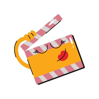 Clapper Sticker. Eps 10 file