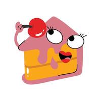 Cake slice Sticker. Eps 10 file vector