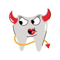 Devil tooth Sticker. Eps 10 file vector