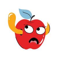 Shocked Apple Sticker. Eps 10 file vector