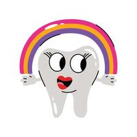 Colored Tooth Sticker. Eps 10 file vector