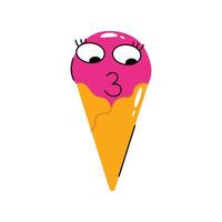 2 ColorIce cream cone Concept Sticker. Eps 10 file vector