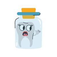 Tooth in bottle Sticker. Eps 10 file vector