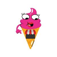 Ice cream Cone shop Concept Sticker. Eps 10 file vector