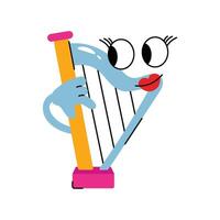 Harp Sticker. Eps 10 file vector