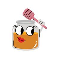 Honey jar Sticker. Eps 10 file vector