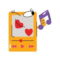 Music player Colored Sticker. Eps 10 file vector