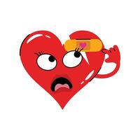 Broken heart Sticker. eps 10 file vector
