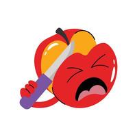 Apple Cutter Sticker. Eps 10 file vector