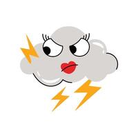 Thunder Sticker. Eps 10 file vector