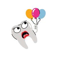 Flying tooth Sticker. Eps 10 file vector