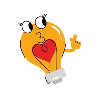 Heart light bulb Sticker. eps 10 file vector