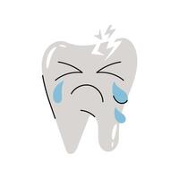 Broken tooth Sticker. Eps 10 file vector