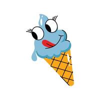 Ice cream cone Sticker. Eps 10 file vector