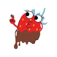 Strawberry Sticker. Eps 10 file vector