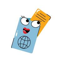 Passport Ticket Sticker. Eps 10 file vector