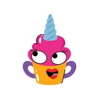 Folding Ice cream cup Concept Sticker. Eps 10 file vector