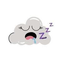 Sleeping cloud Sticker. Eps 10 file vector