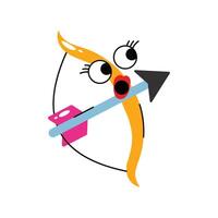 Bow and Arrow Sticker. Eps 10 file vector