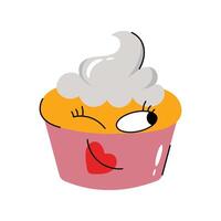 Cupcake Sticker. Eps 10 file vector