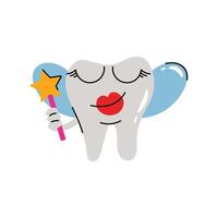 Fairy tooth Sticker. Eps 10 file vector