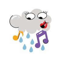 Cloud Player Colored Sticker. Eps 10 file vector