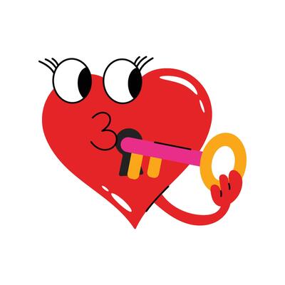Heart lock Sticker. eps 10 file