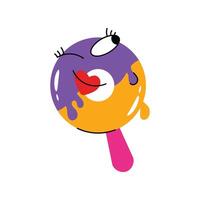 Donut ice cream Concept Sticker. Eps 10 file vector
