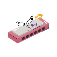 Harmonica Sticker. Eps 10 file vector
